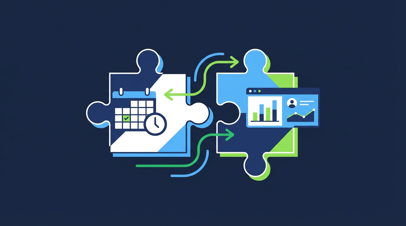 Booking platform integration showing data sync between systems