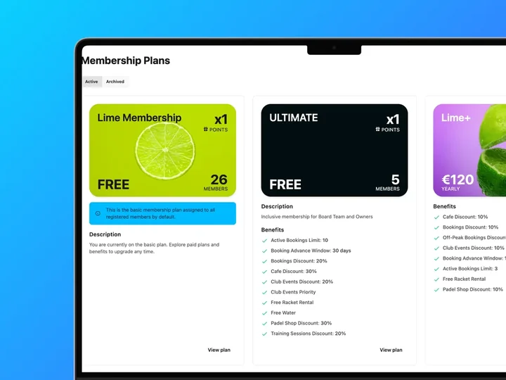 Membership plans